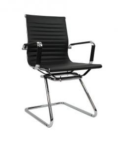 Aero Visitors Cantilever Black PU Office Chair