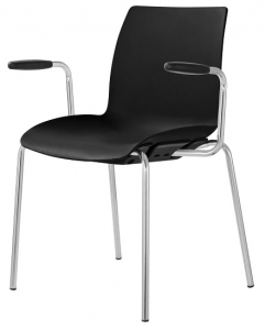Case Visitors 4 Leg Black Poly Chair with Arms