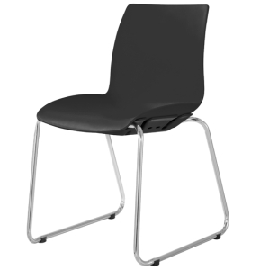 Case Visitors Sled Base Black Poly Chair