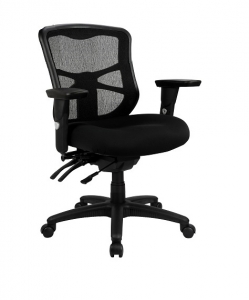 Ultimo Operators Med Back Mesh with Upholstered Seat & Arms Black Office Chair