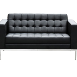 Como Two Seater Black Leather Reception Lounge
