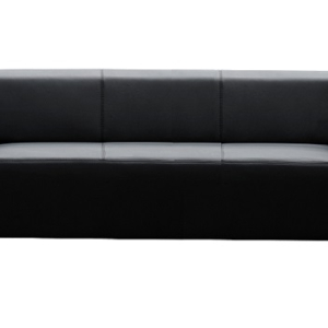 Cube Three Seater Black Leather Reception Lounge