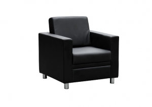 Marcus One Seater Reception Lounge Black Leather