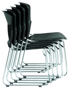 Focus - Adam Visitors Sled Base Black Poly Chair Stackable