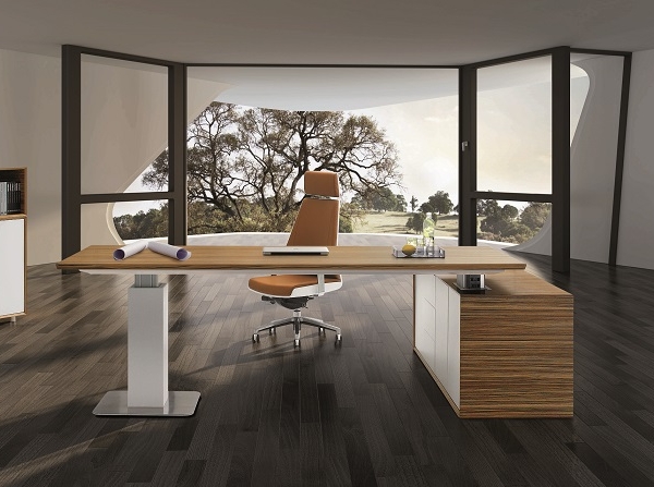 Evolution CEO Executive Height Adjustable Desk with Return ...