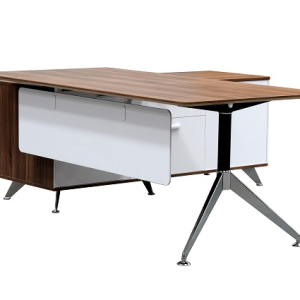 Potenza Modern Designer Executive Desk with Return Buffet Colour Casnan/White
