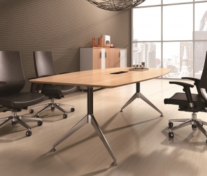 Potenza Modern Boardroom Table 2400L x 1200W Colour Virginia Walnut