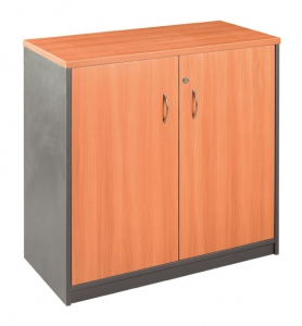 Essentials Express Commercial Desk Height Storage Cabinet 900W Colour Cherry/Charcoal
