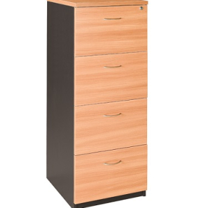 Essentials Express Commercial Filing Cabinet 4 Drawers Colour Beech/Charcoal