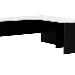 Essentials Express Commercial Corner Desk 1800W x 1800W White/Charcoal (RH Return)