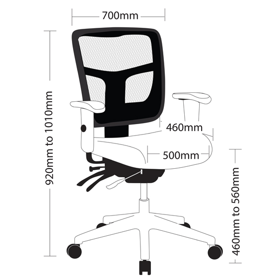 Oyster Ergonomic Black Low Back Mesh Chair with Arms Dimension i