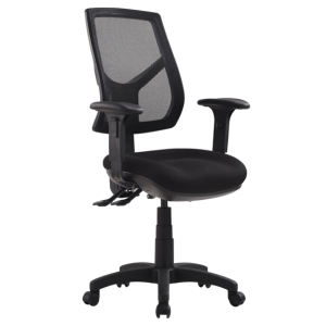 Rio High Mesh Back 3 Lever Ergonomic Black Office Chair with Arms