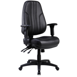 Rover Managers High Back Ergonomic Office Chair with Arms in Black Leather