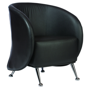 RUBY Tub Lounge Chair Black Bonded Leather