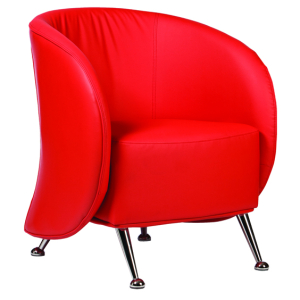 RUBY Tub Lounge Chair Red Bonded Leather