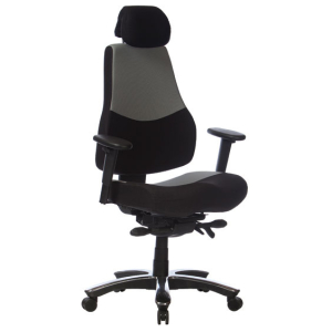 Ranger Executive HB Office Chair with Arms & Headrest in Black/Grey