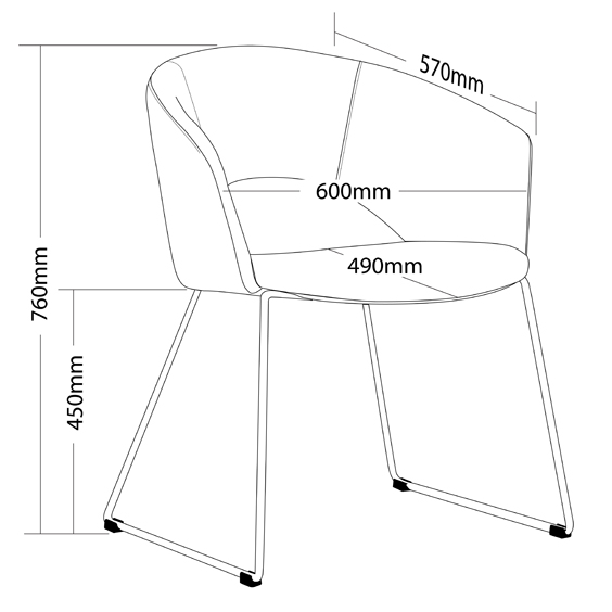 Tonic Stylish Visitors Sled Base Fabric Chair I Office Furniture