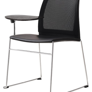 Vinn Visitors Sled Base Black Mesh Back & Poly Seat Chair with Tablet Arm
