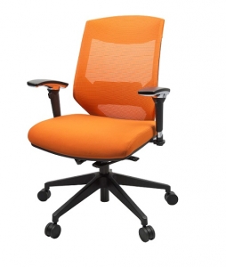 Vogue Executive Med Back Mesh with Arms Colour Orange Office Chair