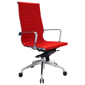 Web Executive HB Thin Padded PU Red Office Chair with Arms
