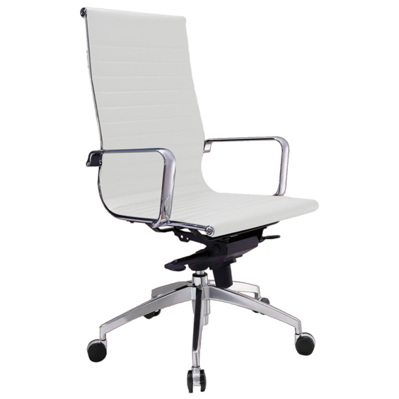 Web Executive HB Thin Padded PU White Office Chair with Arms
