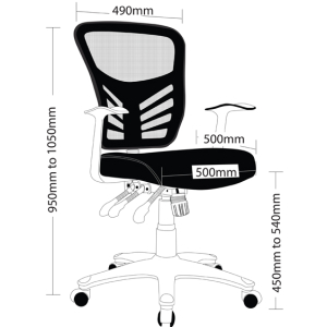 Yarra Ergonomic 3 Lever Black Mesh Back Task Office Chair with Arms