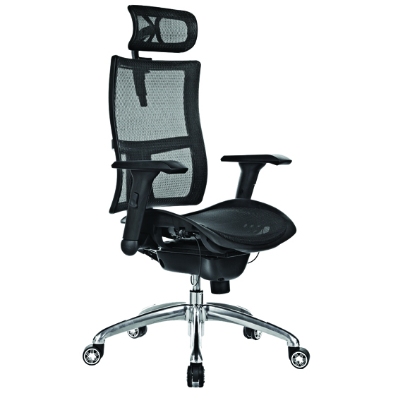Zodiac Executive Black Mesh Back & Seat with Arms & Headrest Office Chair