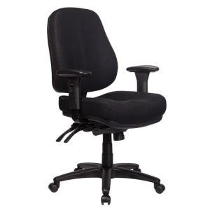 ROVER Managers Ergonomic Medium Back with Arms Black Fabric Office Chair
