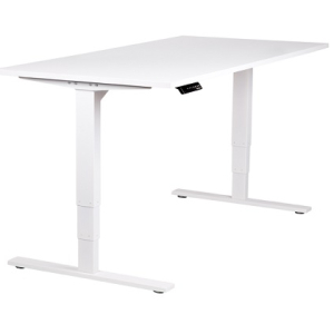 Vertilift Electric Height Adjustable sit stand desk white frame white top