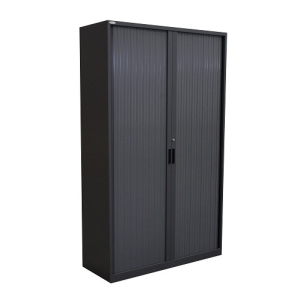 Steelco Tambour Door Cabinet 2000Hx 1200W Retractable Door Graphite Ripple