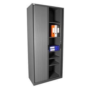Steelco Tambour Door Cupboard 2000H x 900W Retractable Door Graphite Ripple