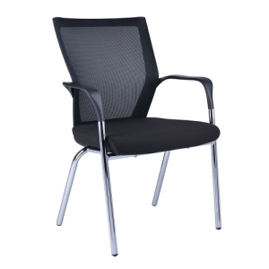 Spencer Visitors Mesh Back Padded Seat Black 4 Leg Chair