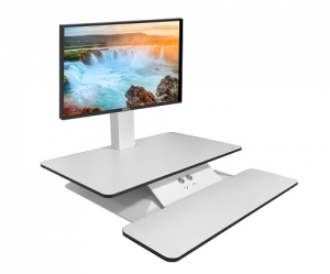 Standesk Sit Stand with Keyboard White
