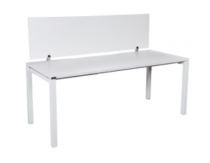 Runway workstation bench single 1 person with white melamine screen