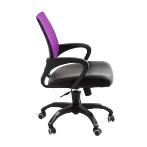 View Designer Task Office Chair with Purple Mesh Back and Padded Bonded Leather Seat