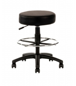 Utility Drafting Stool with Footring Black PU