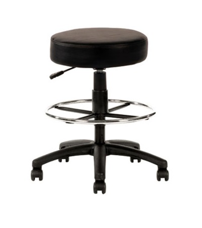 Utility Drafting Stool with Footring Black PU
