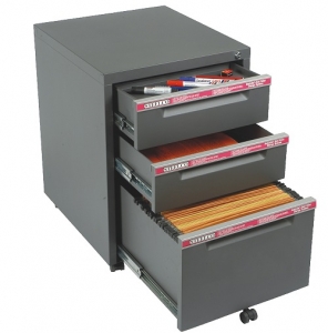 Steelco Classic 3 Drawer Mobile Pedestal Graphite Ripple