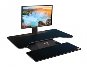 Standesk Pro Single Monitor Sit Stand with Keyboard Black