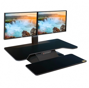 Standesk Pro Memory with Keyboard Black Double Monitor