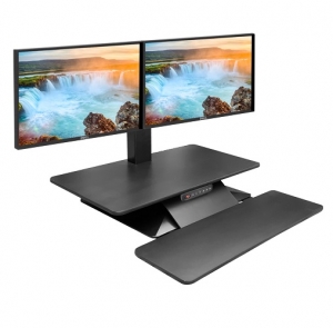 Standesk Memory with Keyboard Black 2 Monitor