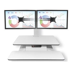 Standesk Memory with Keyboard White 2 Monitor Bracket