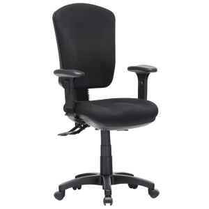 Aqua High Back 3 Lever Ergonomic Black Task Chair with Arms