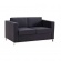 Plaza Two Seater Black Leather Lounge