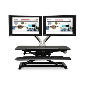 Vertilift Pro Electric with Two Screens on Dual Monitor Arms