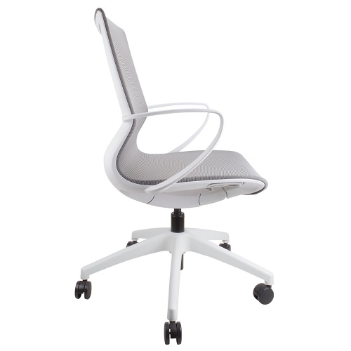 Marics Boardroom Chair White with Mesh Seat & Back Light Grey_side i