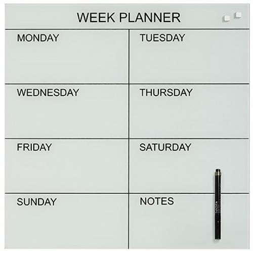 Naga Magnetic White Weekly Glass Planner 450 x 450