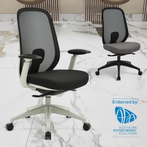 Buro Force Executive Mesh Back Light Grey & Black Frame shown