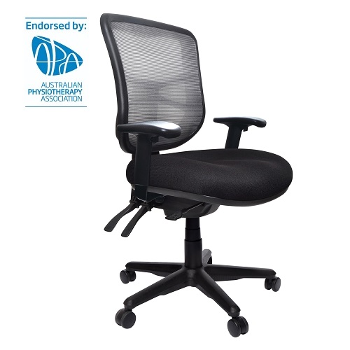 Buro Metro Mid Mesh Back Ergonomic Office Chair with Arms—Black