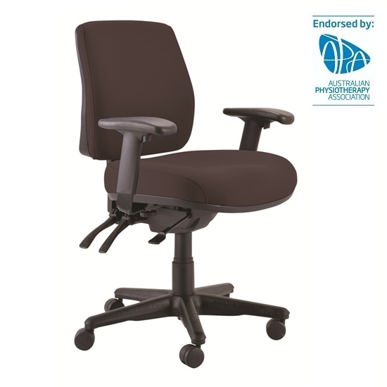 Buro Roma MB 180kg Ergonomic Office Chair Arms Black Fabric